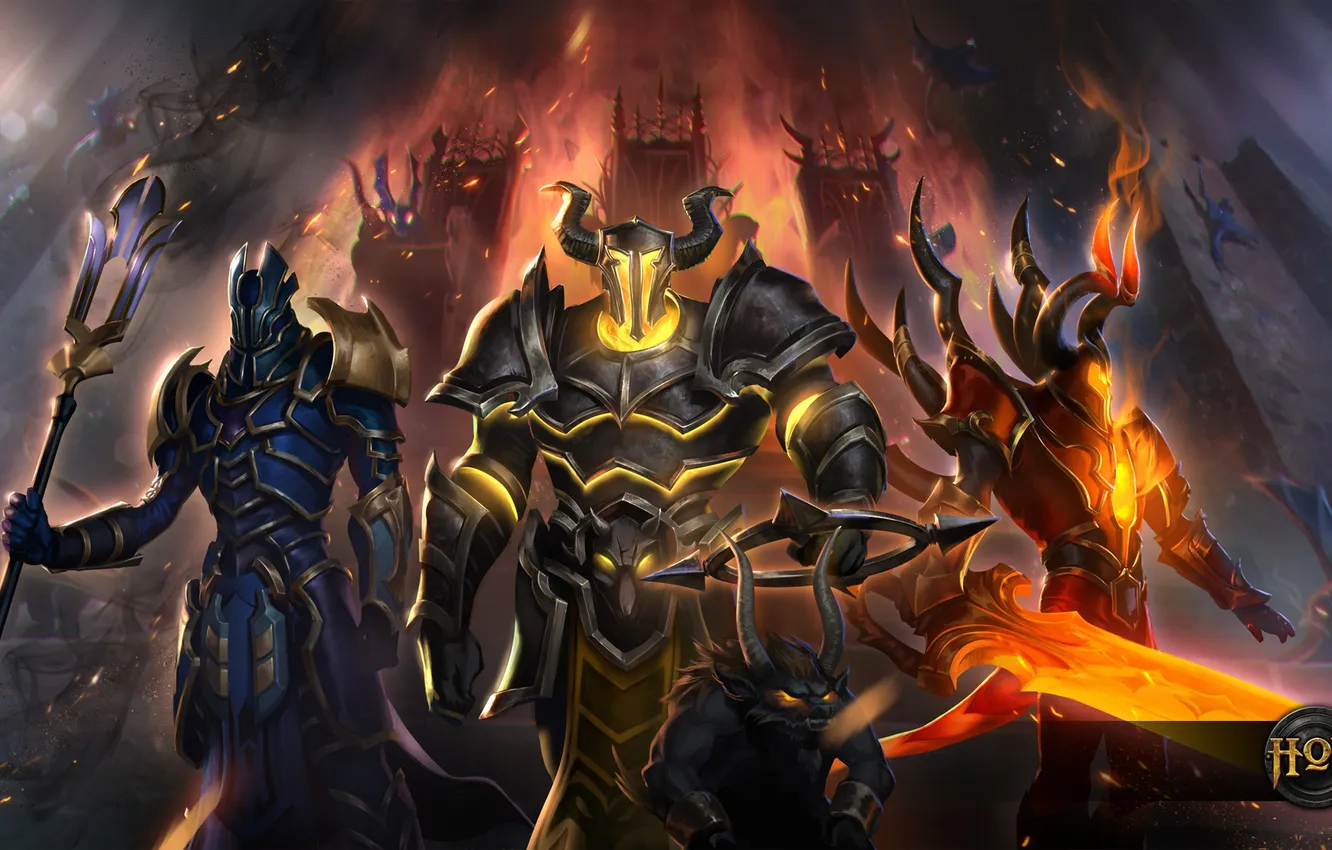 Photo wallpaper hon, Heroes of Newerth, Abaddon, moba, Aeacus, Minos