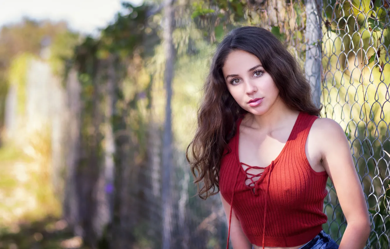 Photo wallpaper summer, girl, face, background, hair, Karissa