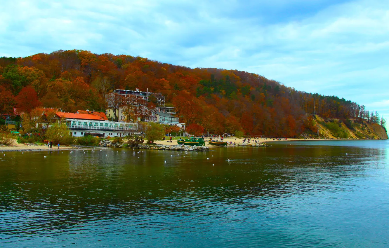 Photo wallpaper sea, lake, island