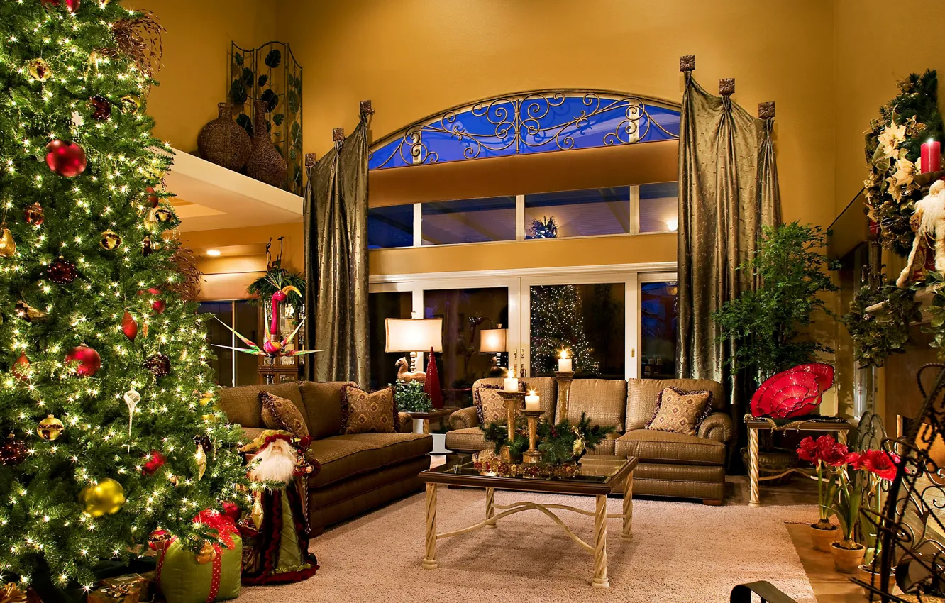 Photo wallpaper decoration, design, style, reflection, room, furniture, tree, interior