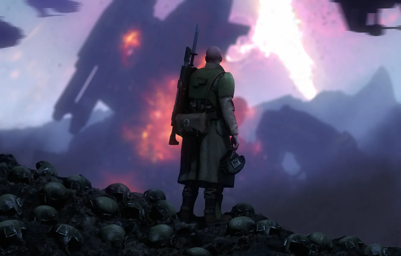 Photo wallpaper rendering, fiction, war, soldiers, Warhammer, warhammer 40k, Dunkirk