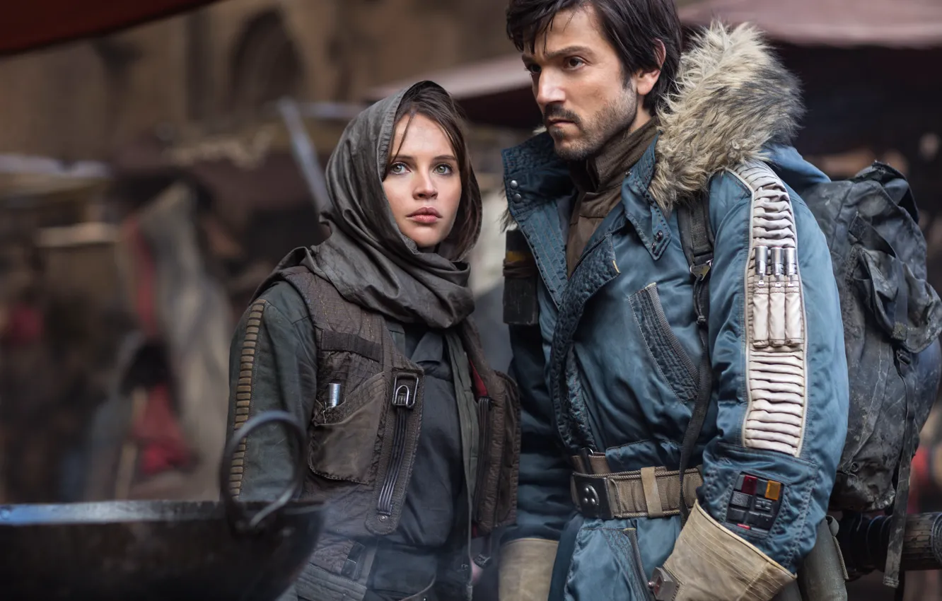 Photo wallpaper girl, Star Wars, male, the series, two, Trailer, tv series, Diego Luna