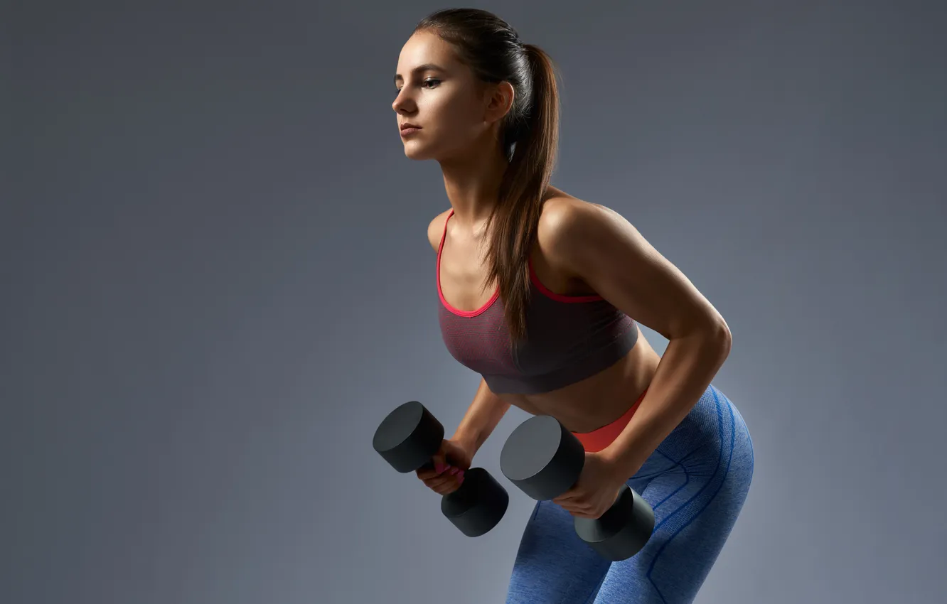 Photo wallpaper girl, attractive, fitness, Confident, pumping