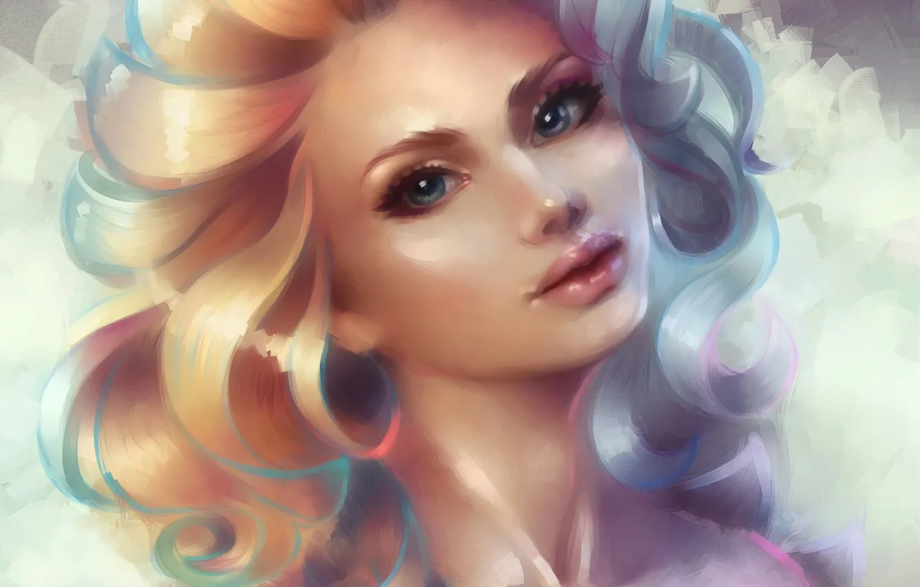 Photo wallpaper girl, face, hair, art, art, marfyta