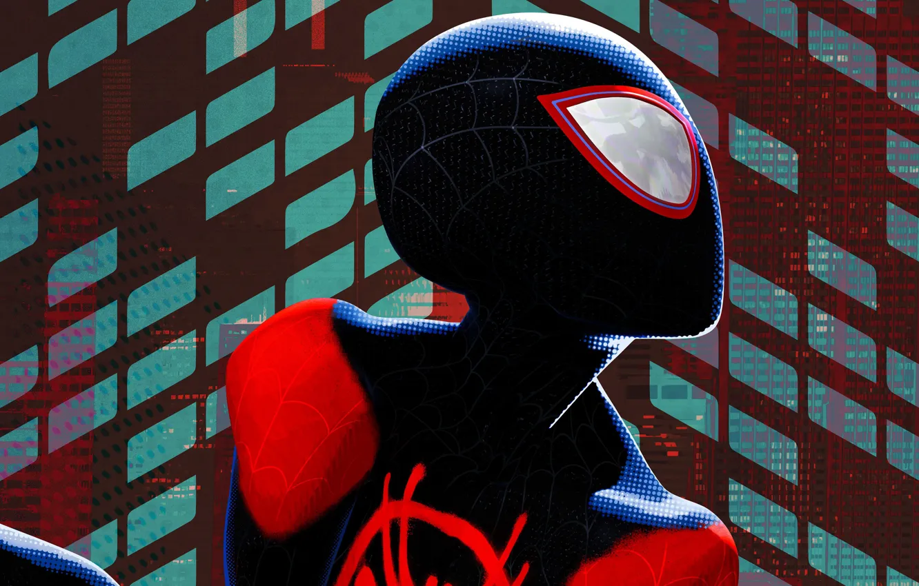 Photo wallpaper background, fiction, cartoon, art, costume, Spider-Man, Spider-man: universes, Spider-Man: Into the Spider-Verse
