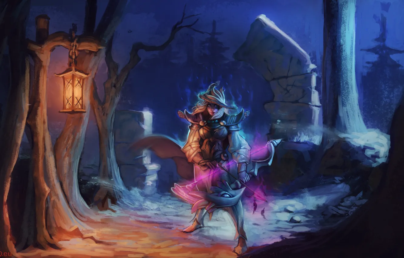 Photo wallpaper girl, Archer, art, Traxex, dota 2, Drow Ranger, MugenMcFugen