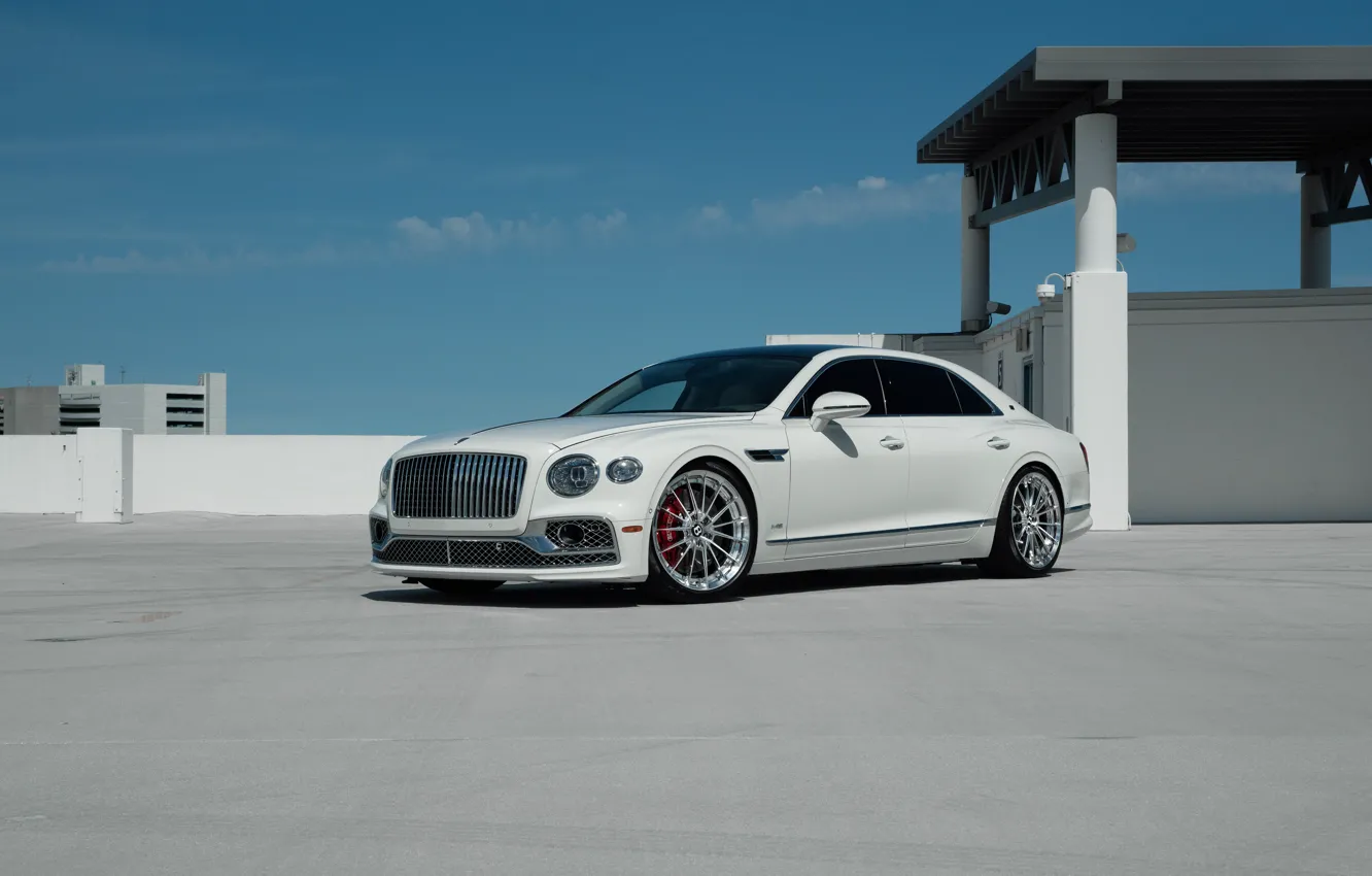 Photo wallpaper Bentley, White, Flying Spur
