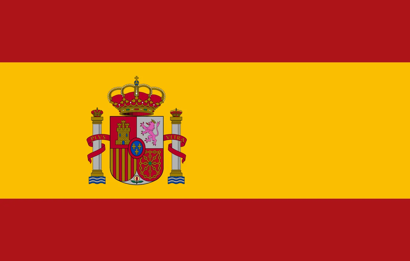 Photo wallpaper red, strip, yellow, flag, red, coat of arms, texture, Spain