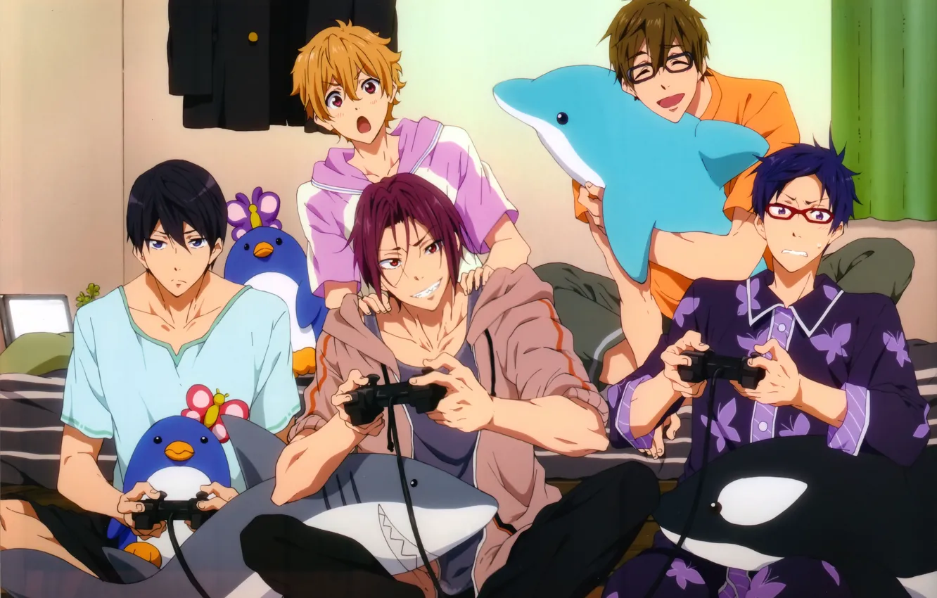 Photo wallpaper Nanase Haruka (Free!), Matsuoka Rin, Hazuki Nagisa, Ryugazaki Rei, Tachibana Makoto, Kyoto Animation, Free!