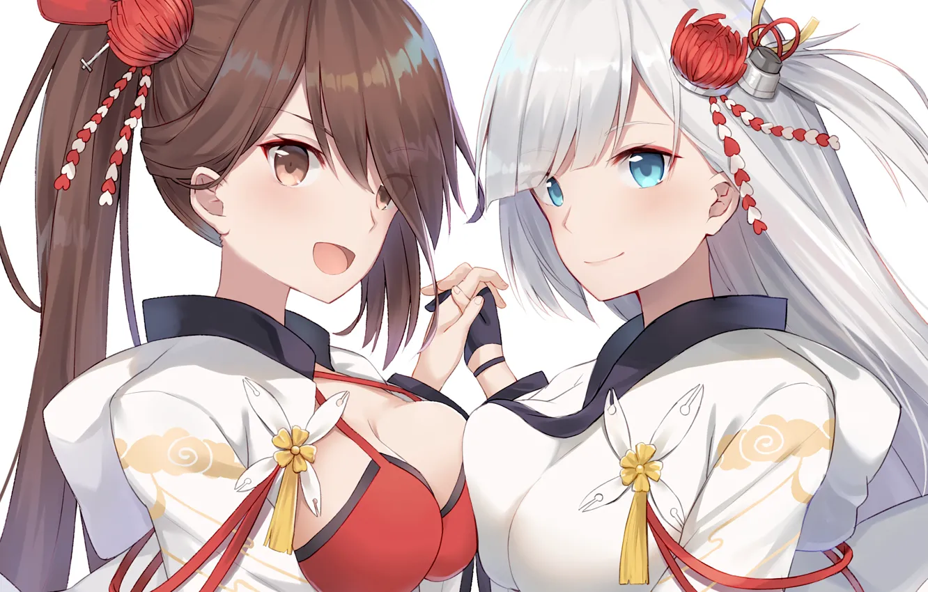 Photo wallpaper sexy, cleavage, long hair, dress, girls, brown hair, brown eyes, boobs