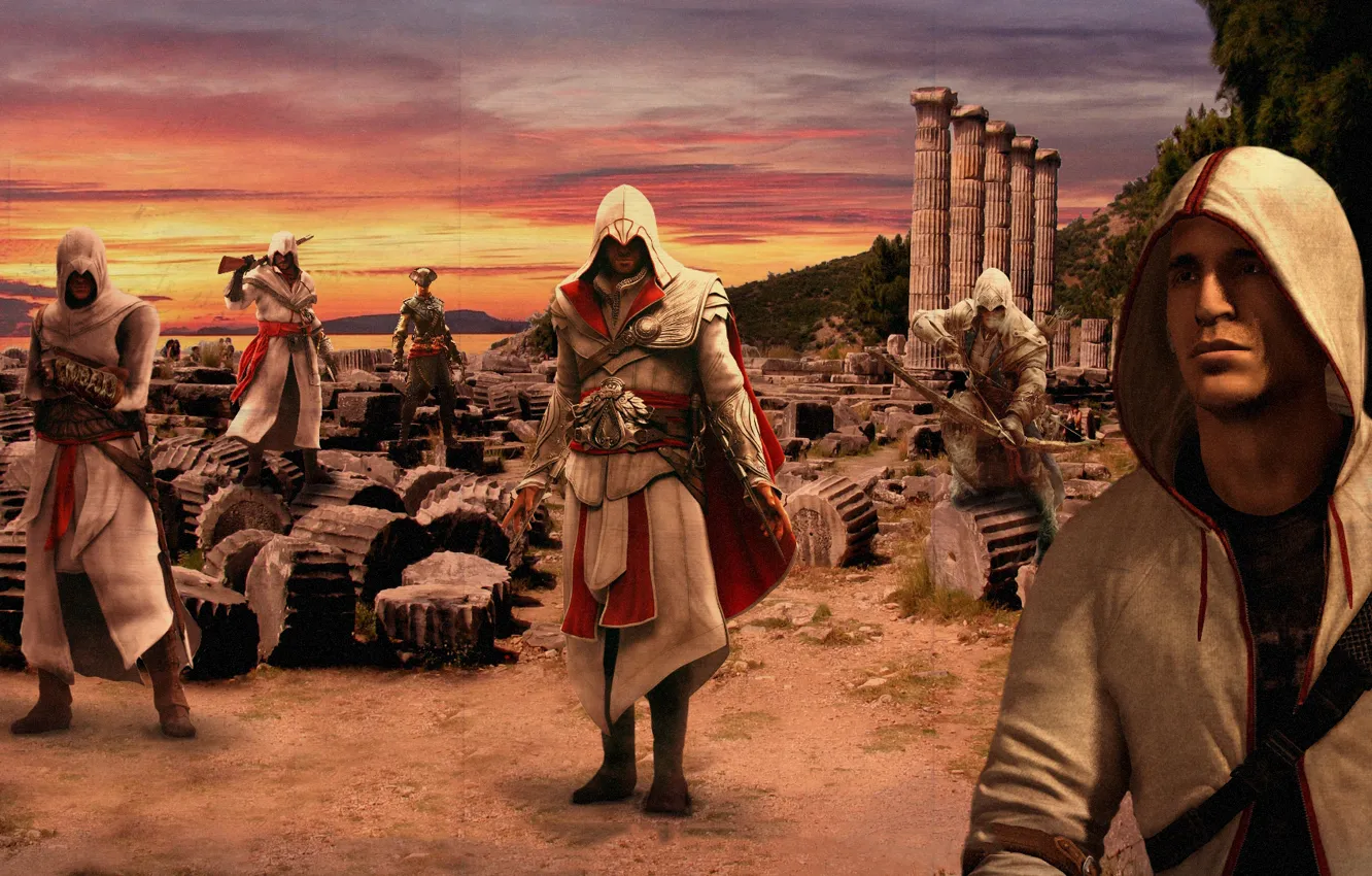 Photo wallpaper Altair, Ezio, Connor, Assasins Creed, Dezmont