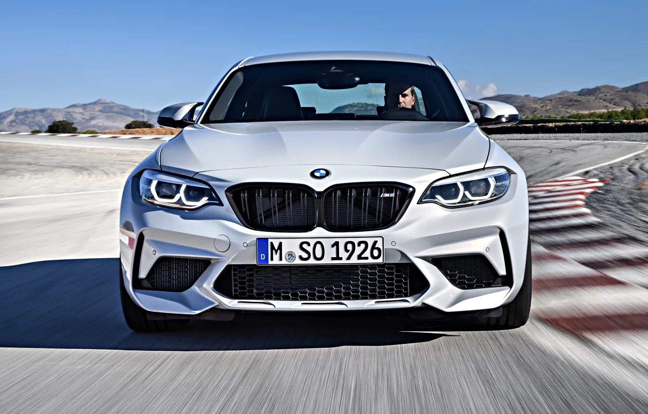 Photo wallpaper movement, coupe, track, BMW, front view, 2018, F87, M2