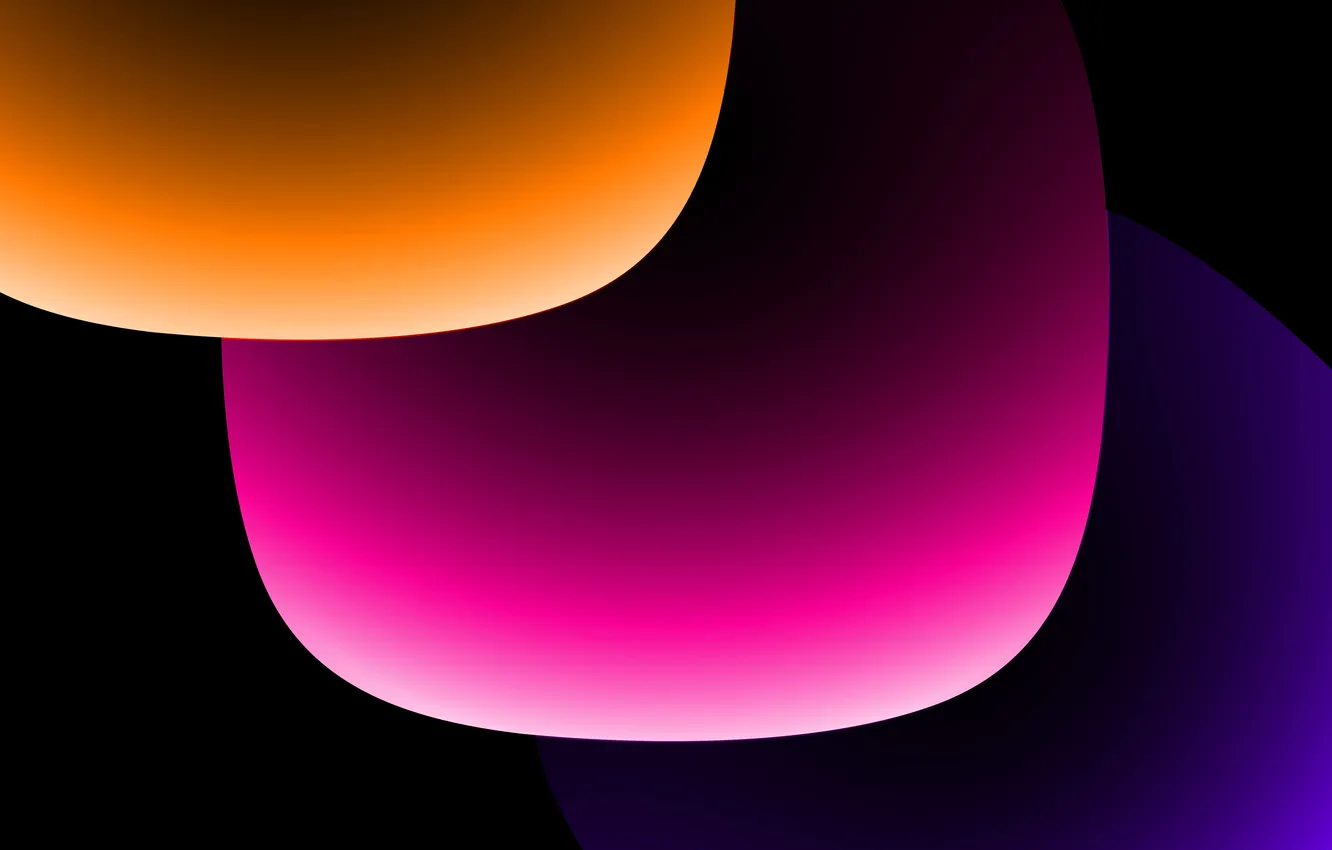 Photo wallpaper yellow, black, gradient, abstract, form, raspberry, Gradient shapes