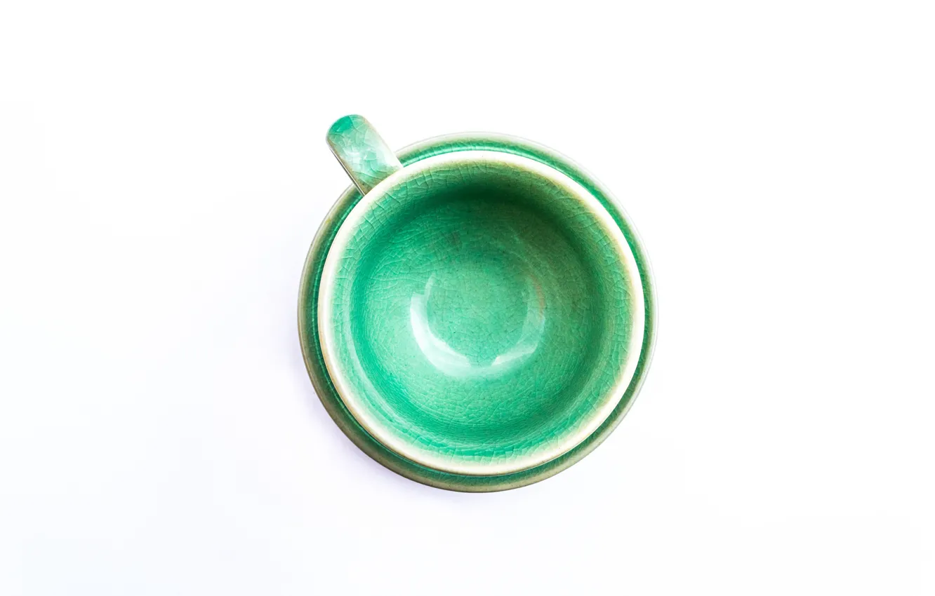 Photo wallpaper green, cup, tea