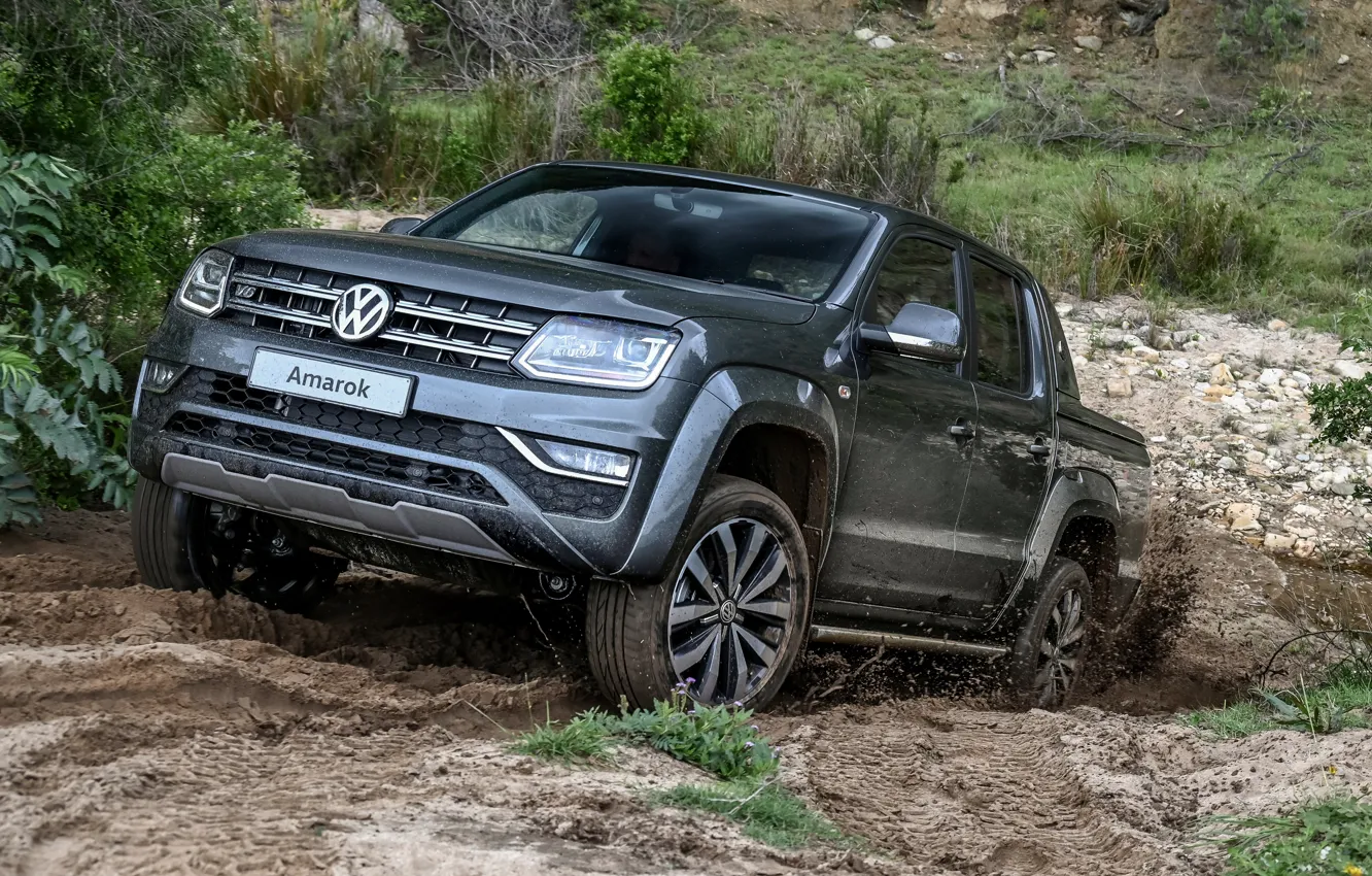 Photo wallpaper earth, vegetation, Volkswagen, pickup, the ground, Amarok, 2020