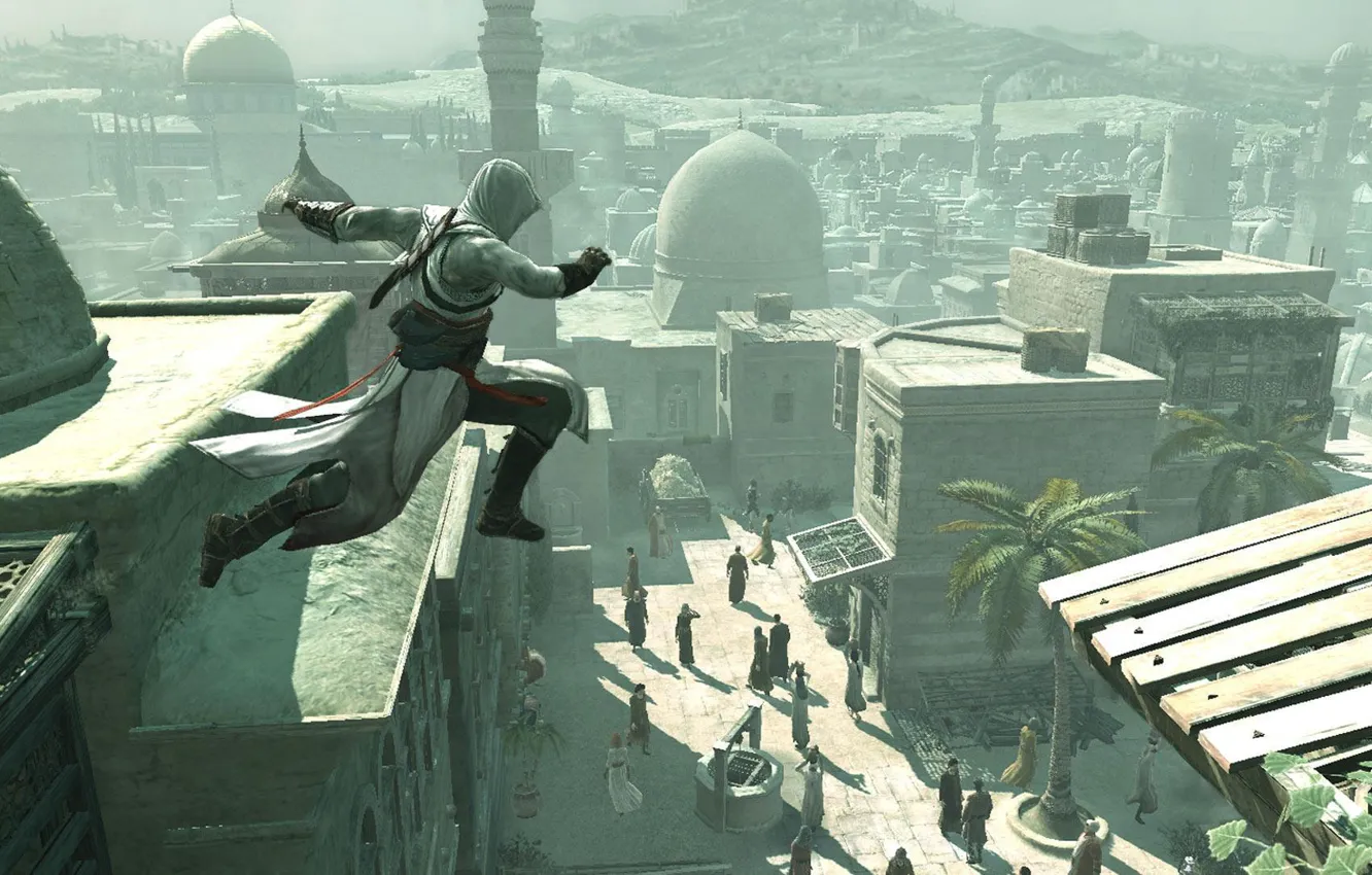 Photo wallpaper palm trees, mosque, Assassins Greed