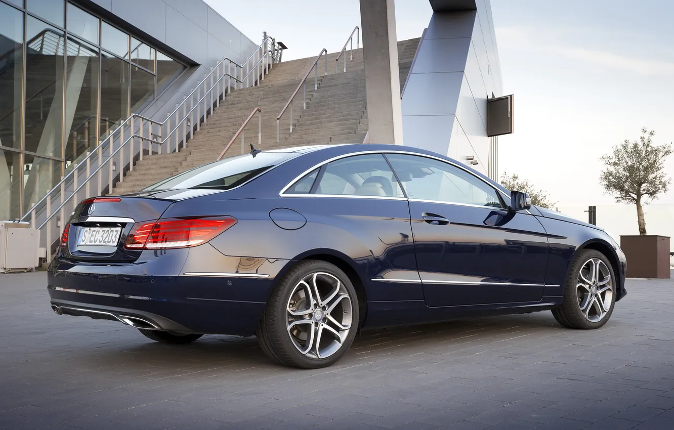 Photo wallpaper car, Mercedes-Benz, Mercedes, Coupe, blue, nice, E 250
