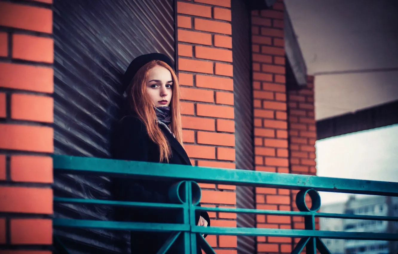 Photo wallpaper hat, photoshoot, Lera, redhead model, Valeriy Vodopyanov