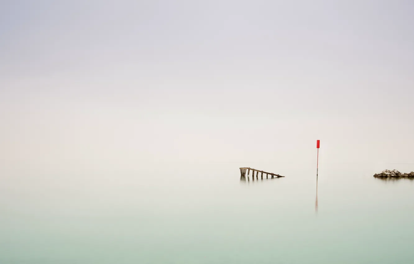 Photo wallpaper sea, sign, minimalism