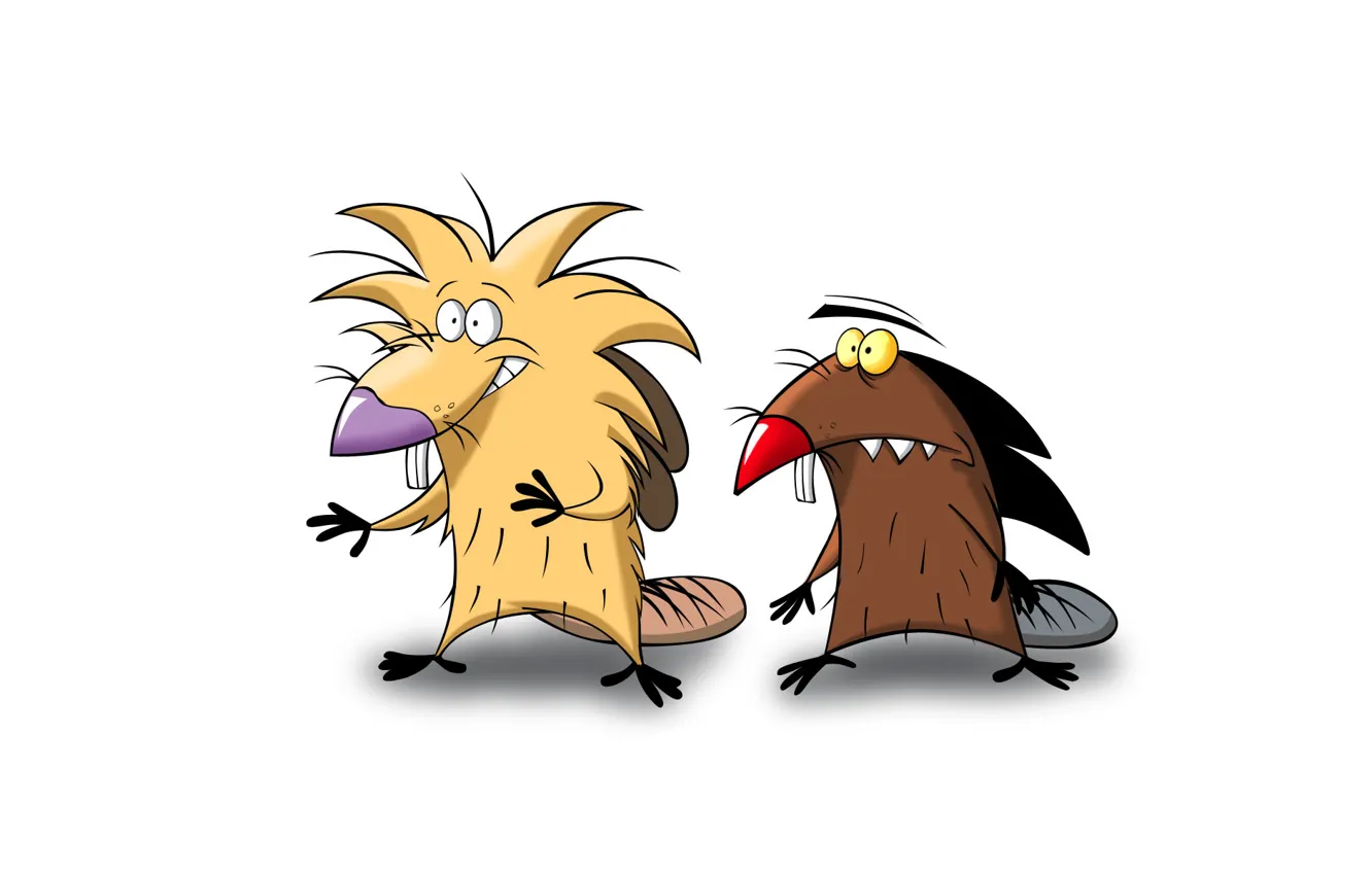 Photo wallpaper minimalism, white background, The Angry Beavers, Angry beavers
