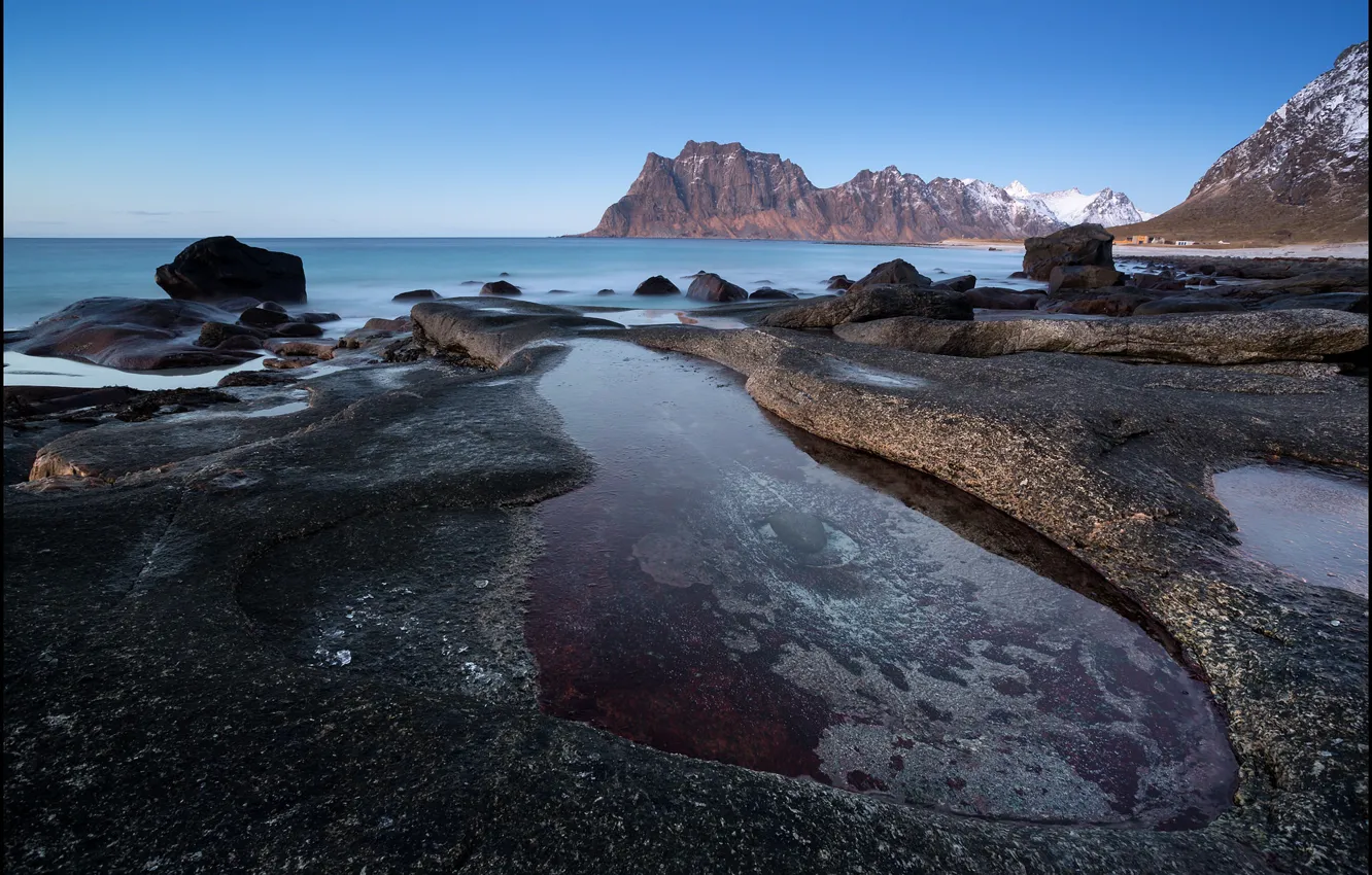 Photo wallpaper Norway, Norway, Arctic, Lofoten, Utakleiv
