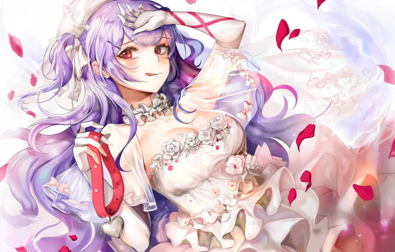 Photo wallpaper girl, roses, dress, Azur Lane