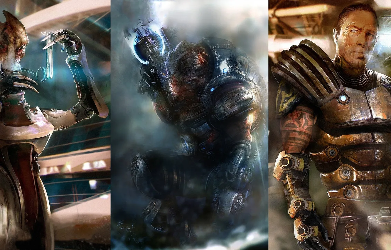 Photo wallpaper mass effect 3, gryunt, Zaid Massani, Mordin