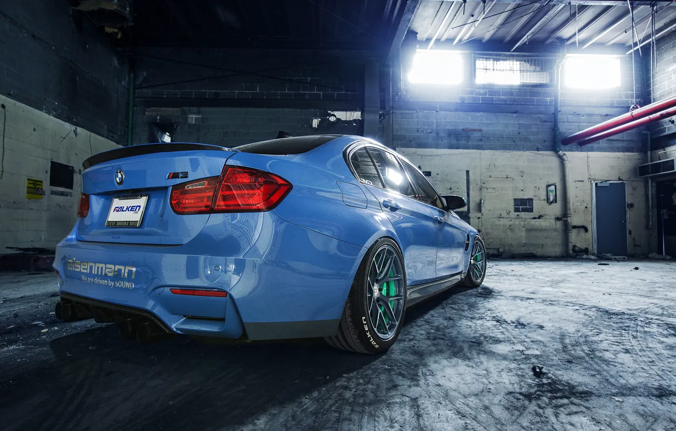 Photo wallpaper BMW, blue, tuning, bmw m3, IND, Rear