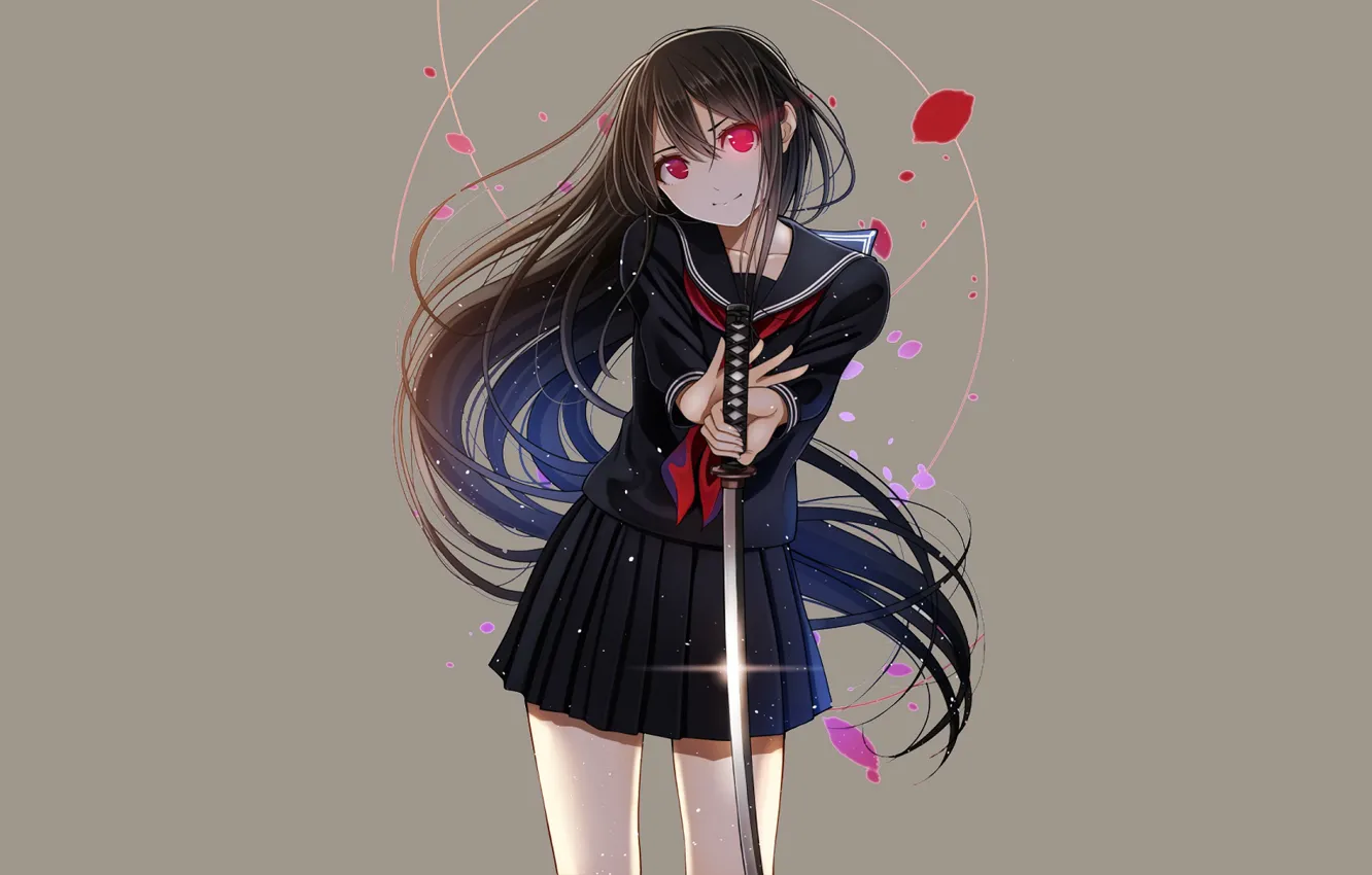 Photo wallpaper girl, circles, background, sword