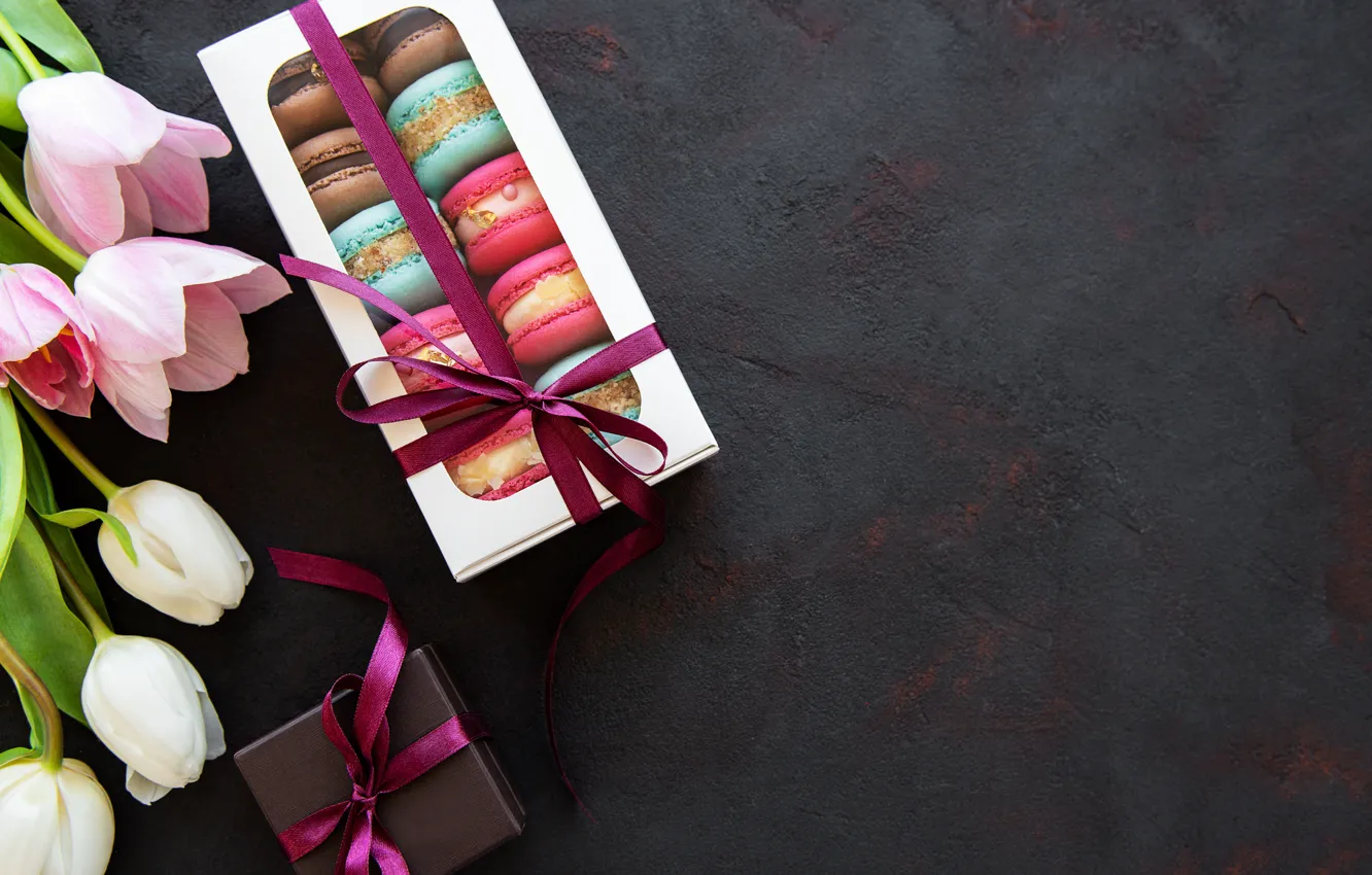 Photo wallpaper background, box, bouquet, cookies, cuts, Olena Rudo
