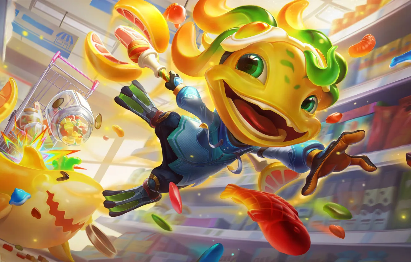 Photo wallpaper flight, smile, positive, kitchen, game, character, character, League of Legends