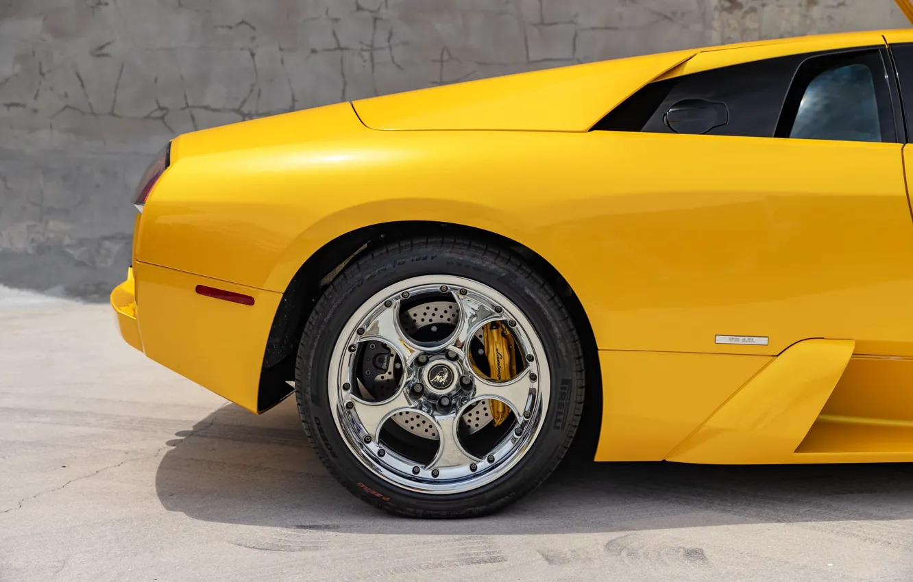 Photo wallpaper Lamborghini, wheel, Lamborghini Murcielago, Murcielago, closeup, Lamborghini