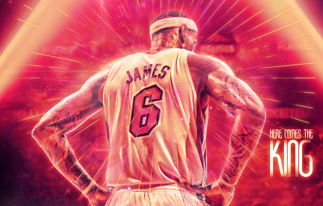Photo wallpaper back, Miami, Basketball, Miami, NBA, LeBron James, Heat, Hit