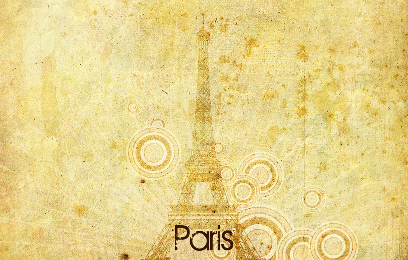 Photo wallpaper rays, circles, Eiffel tower, Paris