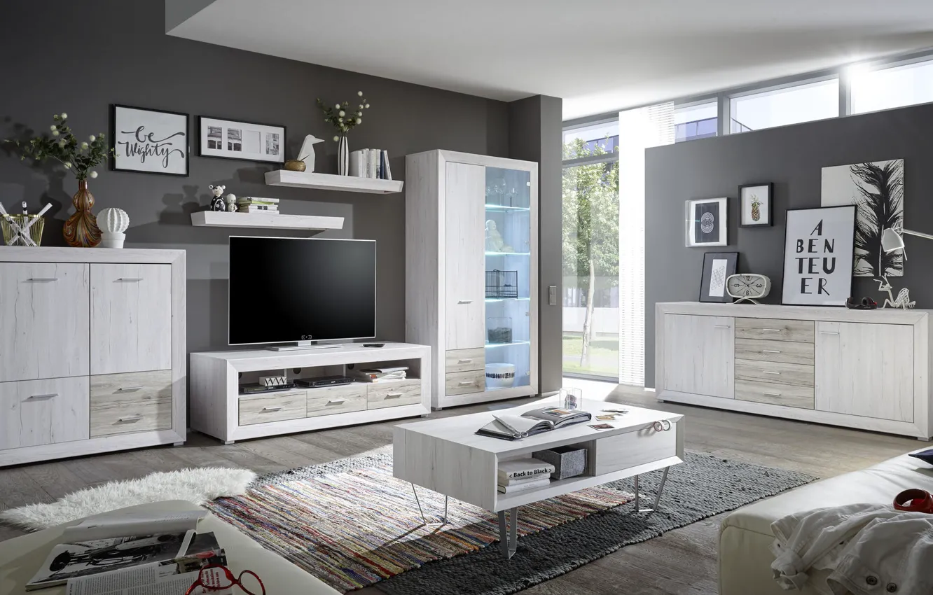 Photo wallpaper style, interior, living room