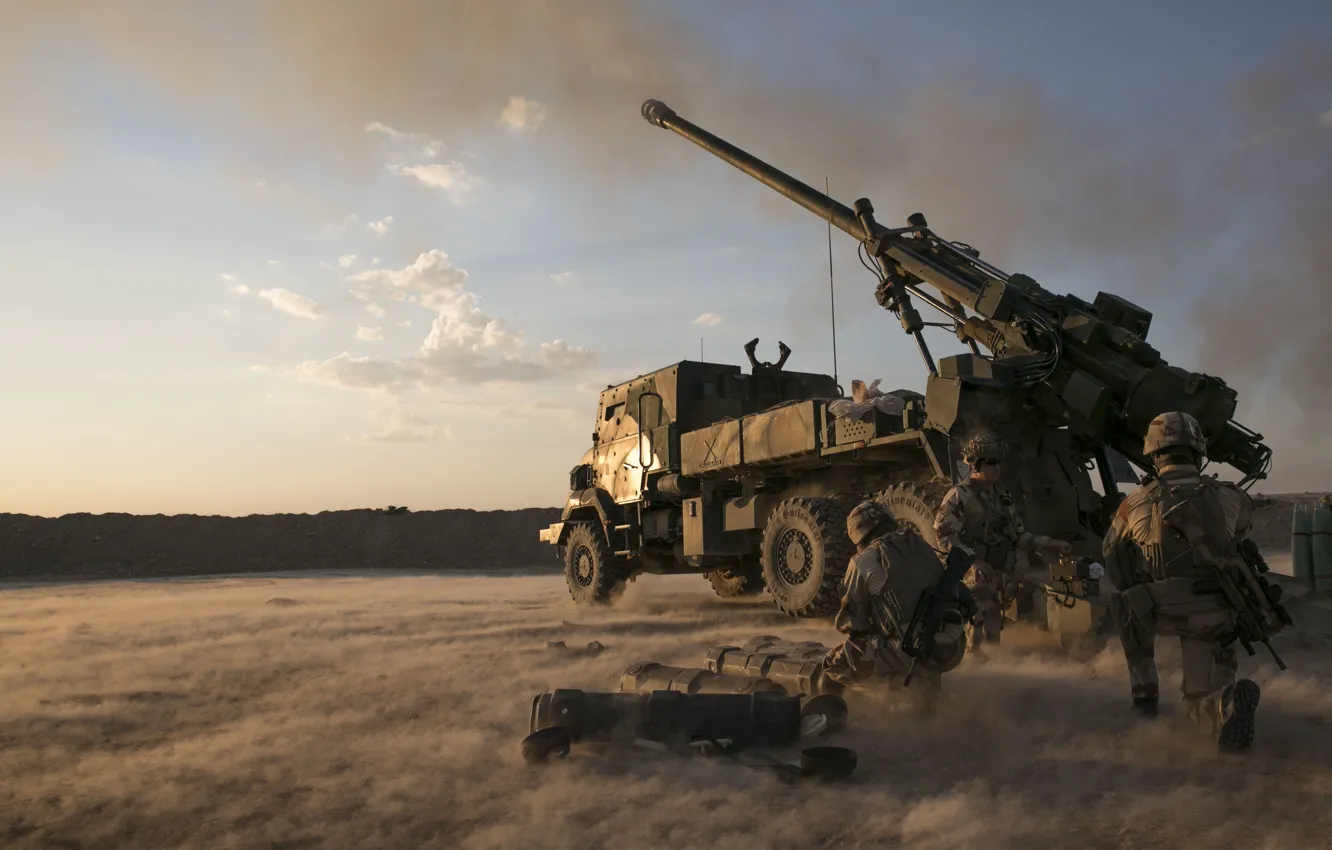 Photo wallpaper Iraq, SAU, 155 mm, CAESAR, Self-propelled howitzer, Self-propelled howitzer, Operational group "Vagram", caesar