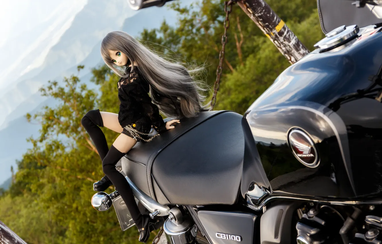 Photo wallpaper toy, doll, motorcycle, Honda CB1100