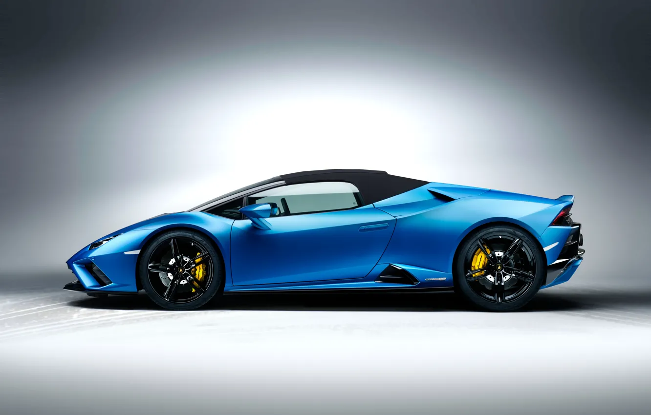 Photo wallpaper Lamborghini, side view, Spyder, Huracan, 2020, RWD, Huracan EVO