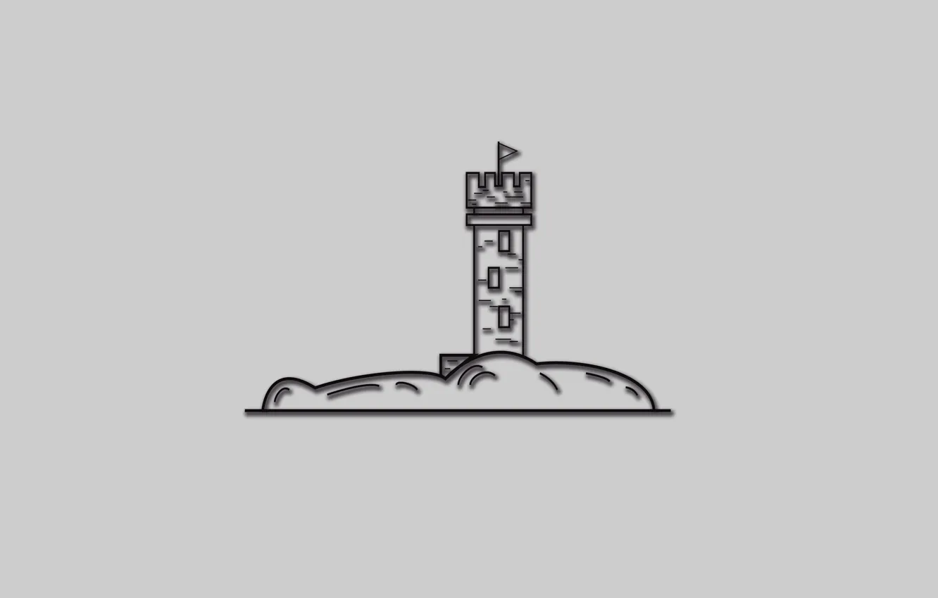 Photo wallpaper lighthouse, island, Windows, balcony, prapor