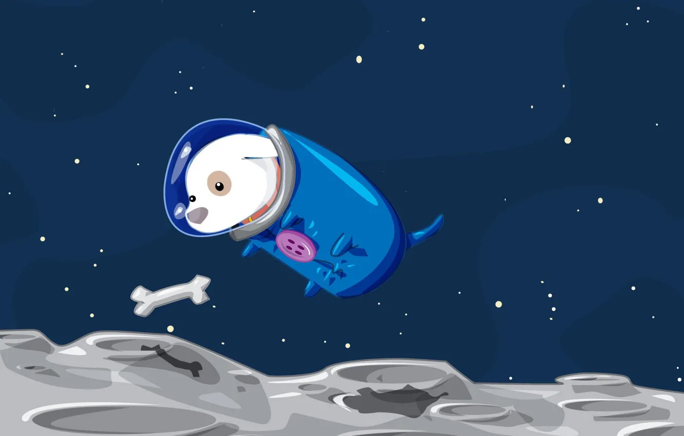 Photo wallpaper space, dog, Vector