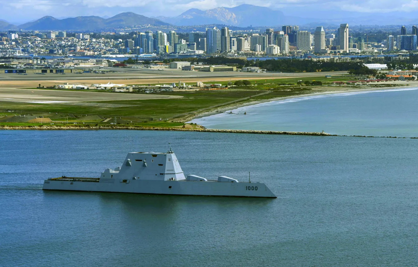 Photo wallpaper Navy, squadron, destroyer, Zumwalt