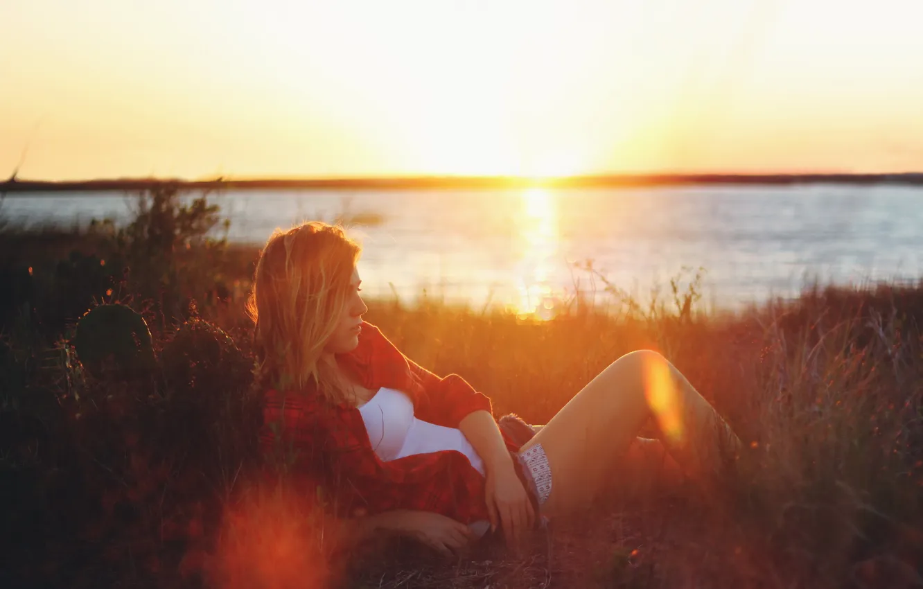 Photo wallpaper girl, light, mood