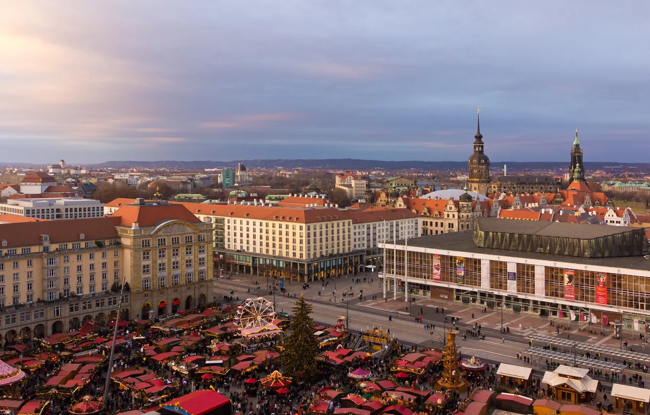 Photo wallpaper Germany, Dresden, christmas, germany, dresden, Striezelmarkt