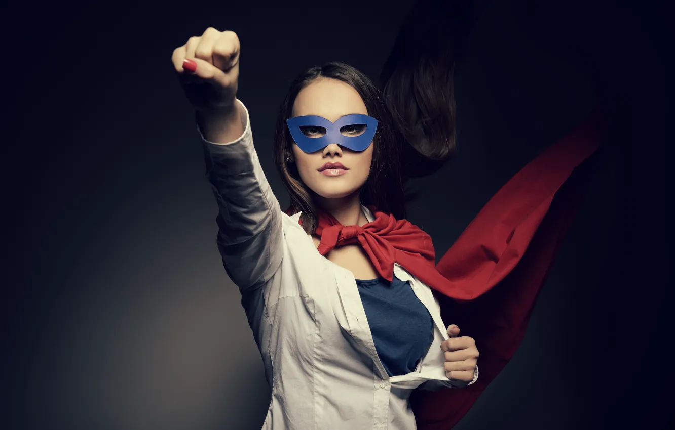 Photo wallpaper woman, mask, strength, Disguise, Heroin
