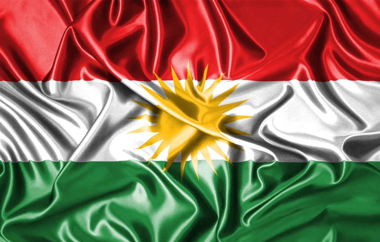 Photo wallpaper Flag, Coat of arms, Kurdistan, The Flag Of Kurdistan