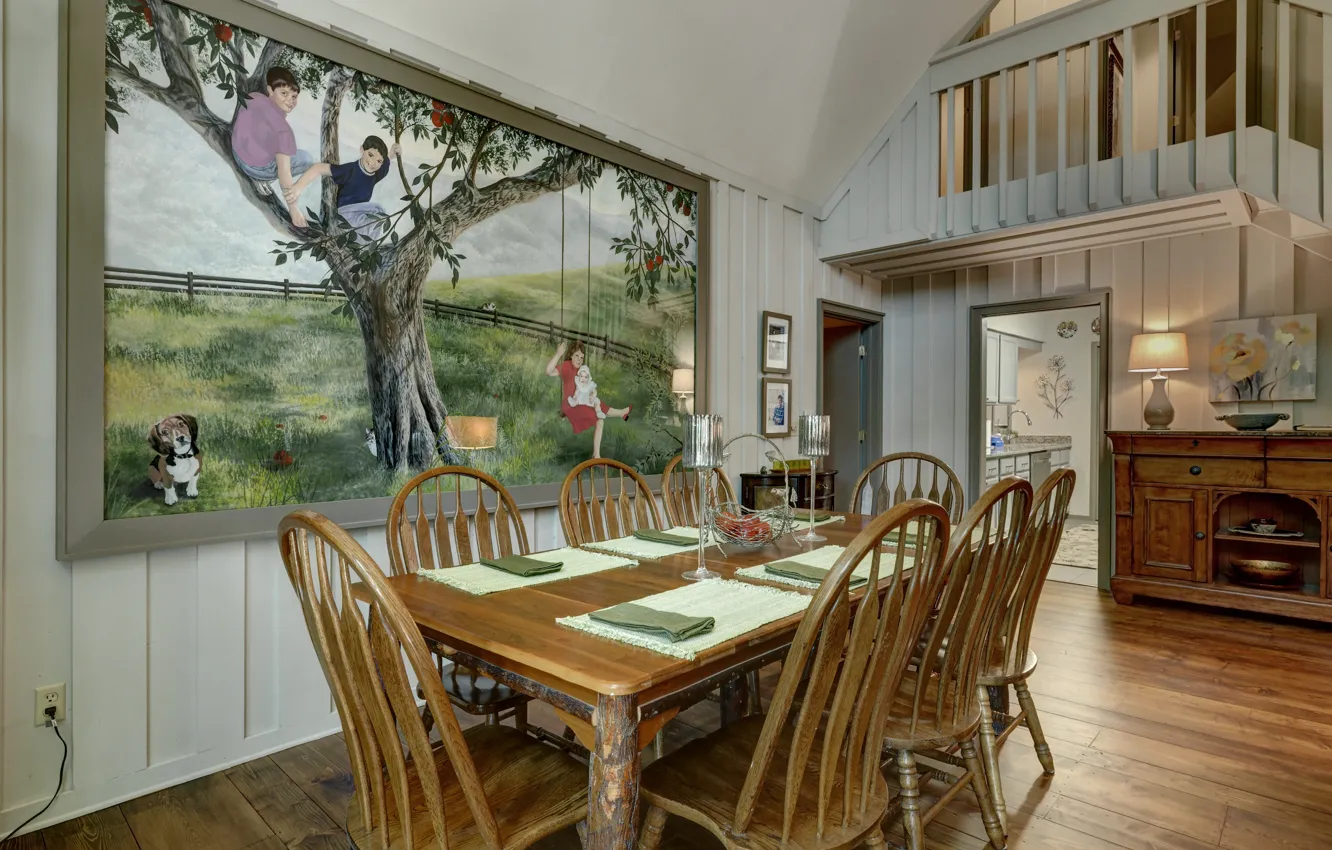 Photo wallpaper Villa, interior, dining room