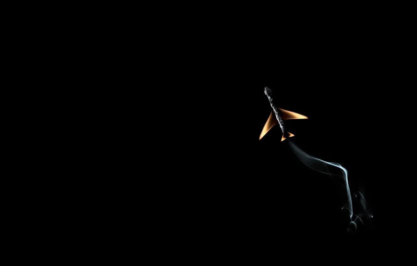 Photo wallpaper lights, creative, smoke, matches, black background, the plane