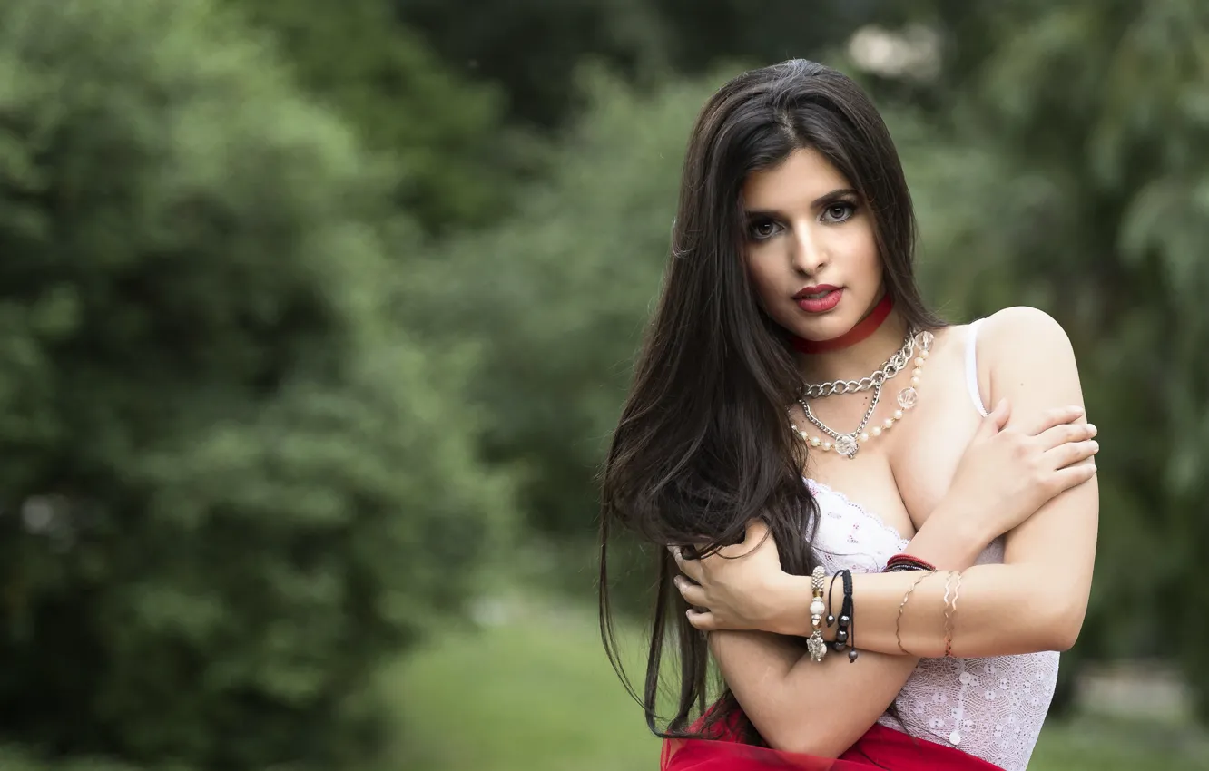 Photo wallpaper look, sexy, hair, makeup, brunette, beauty, Mariana