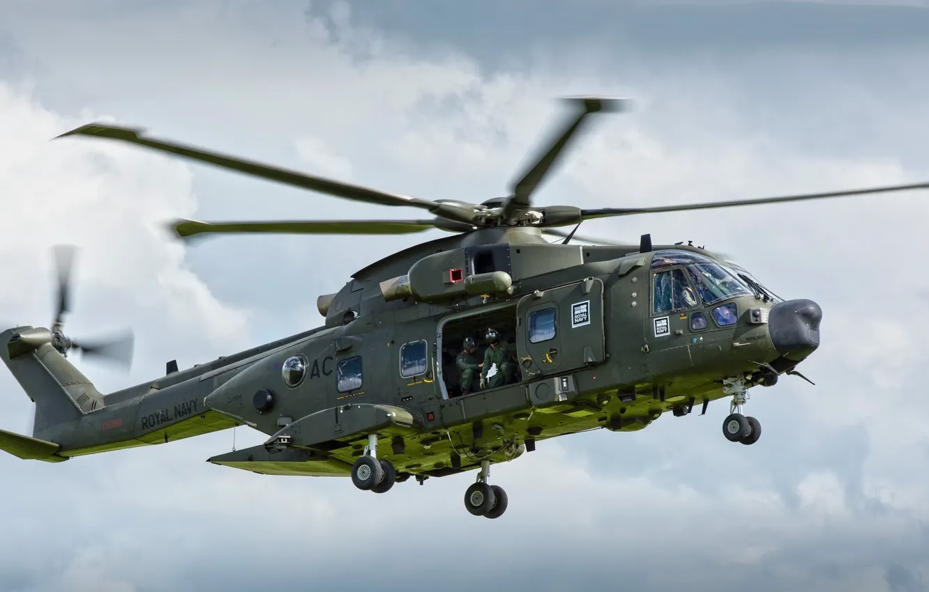 Photo wallpaper aviation, flight, helicopter, Merlin, AgustaWestland AW101