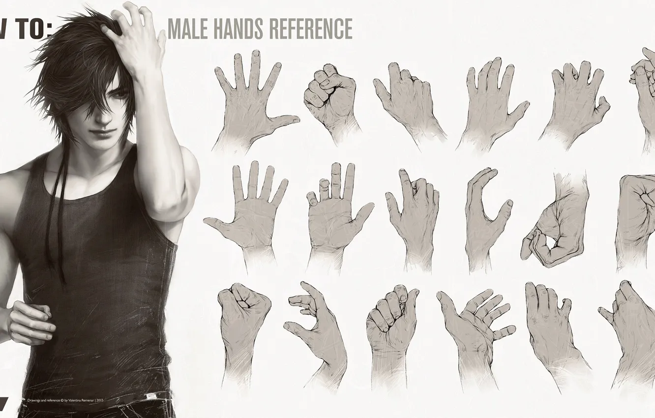 Photo wallpaper hands, guy, handsome